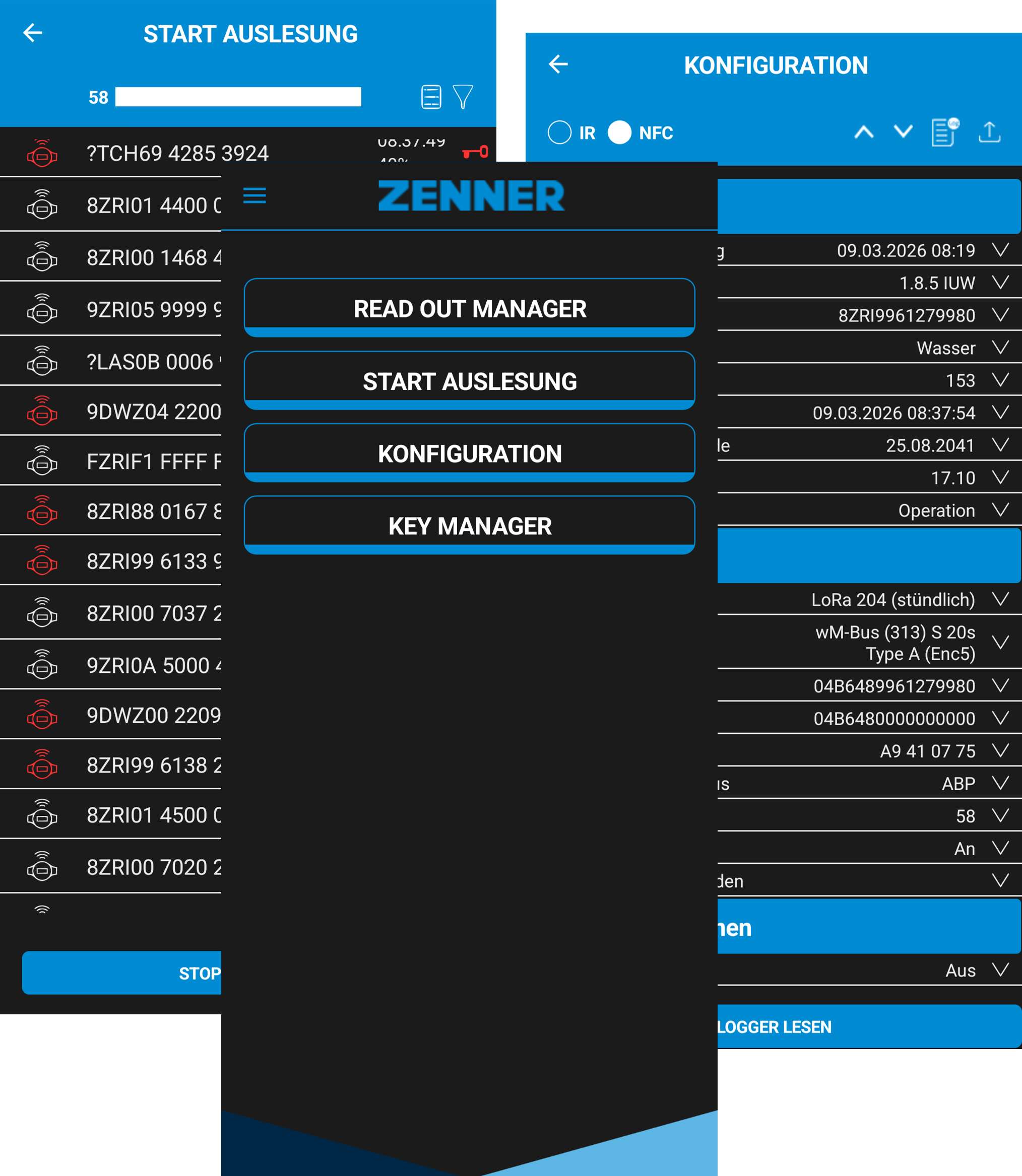 Collage Screenshots B.One Device Manager